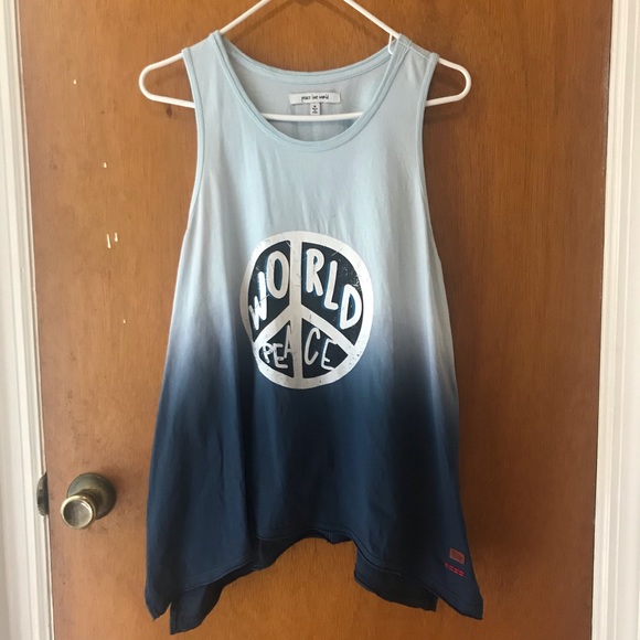 Peace Love World Tops - Peace love world “World Peace” sign Ashley tank M